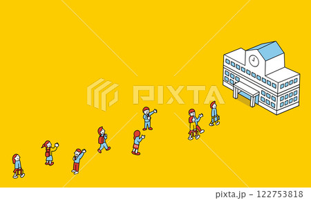 新学期・入学式・卒業式を迎える中学生・高校生のイメージイラスト 122753818