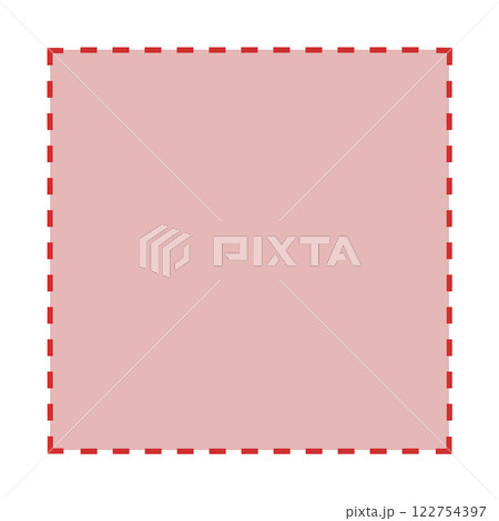 正方形の破線フレーム（赤） 122754397