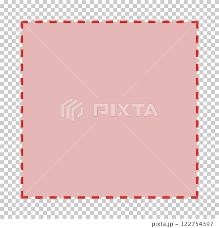 正方形の破線フレーム（赤） 122754397