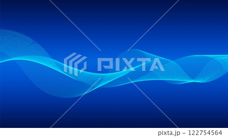 Geometric curved lines in gradient forming dynamic futuristic abstract flow patterns 122754564