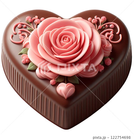 Romantic Heart Chocolate Delight on Valentine's Day 122754698