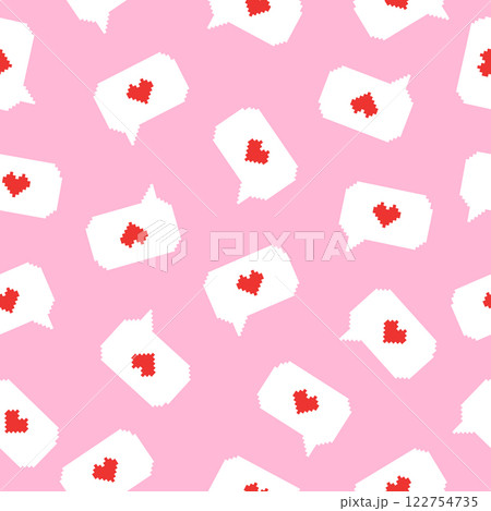 Pixelated seamless pattern with a message bubble. Pixelated seamless pattern with a message bubble. 122754735