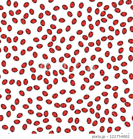Seamless pattern with red coffee berries 122754802