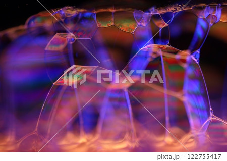 Orange and purple fluid forms, liquid abstraction, colour waves, deep dark backgrounds, geometric shapes, liquid connection, perfect science 122755417