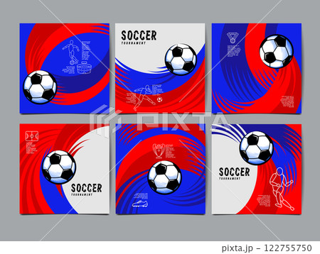 Soccer tournament, square Template , Football Match , layout design vector, America flag Soccer tournament, square Template , Football Match , layout design vector, America flag 122755750