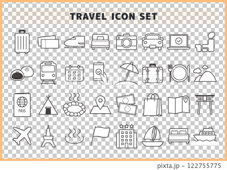 Domestic, international and travel related icon set 122755775