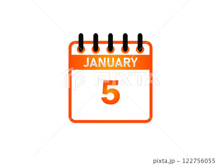 January 5, Calendar icon and Time planner Daily Calendar reminder 122756055