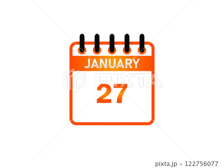 January 27, Calendar icon and Time planner Daily Calendar reminder 122756077