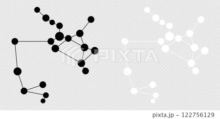 Sagittarius constellation map set. Vector illustration. 122756129