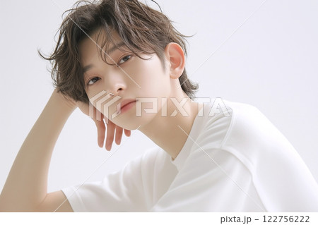 肌が綺麗なイケメン男性・スキンケア「AI生成画像」 肌が綺麗なイケメン男性・スキンケア「AI生成画像」 122756222