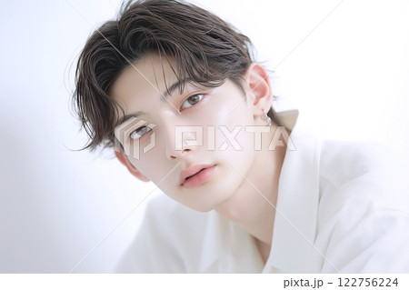 肌が綺麗なイケメン男性・スキンケア「AI生成画像」 122756224