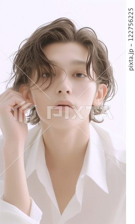 肌が綺麗なイケメン男性・スキンケア「AI生成画像」 肌が綺麗なイケメン男性・スキンケア「AI生成画像」 122756225