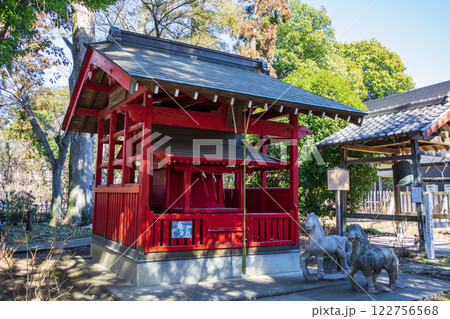 埼玉県白岡市　白岡八幡神社　神馬神社（神馬社）　神馬伝承の神社 122756568