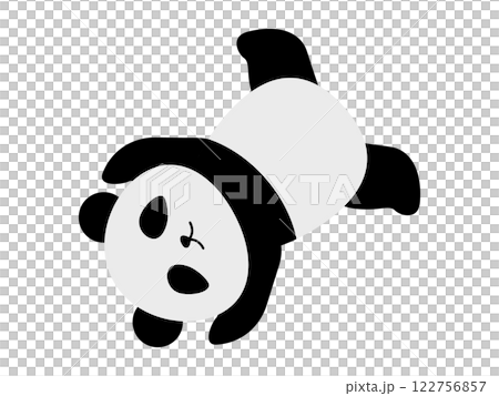 Illustration of a cute panda doing a cartwheel Illustration of a cute panda doing a cartwheel 122756857
