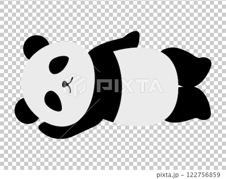 横になってくつろぐかわいいパンダさんのイラスト 横になってくつろぐかわいいパンダさんのイラスト 122756859