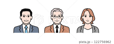 会社役員のシンプルなベクターイラストセット 会社役員のシンプルなベクターイラストセット 122756962