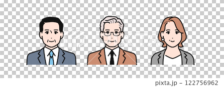 会社役員のシンプルなベクターイラストセット 会社役員のシンプルなベクターイラストセット 122756962