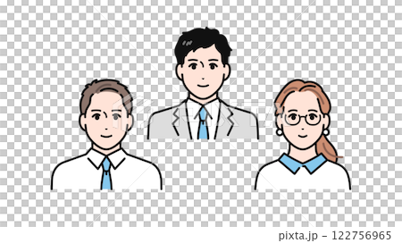 ビジネスチームのシンプルなベクターイラストセット 122756965
