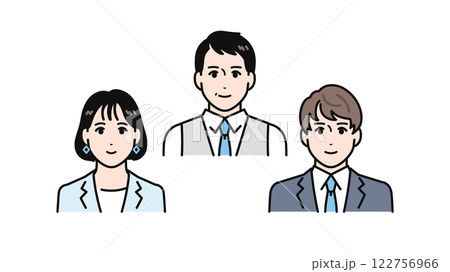 上司と部下のシンプルなベクターイラストセット 122756966