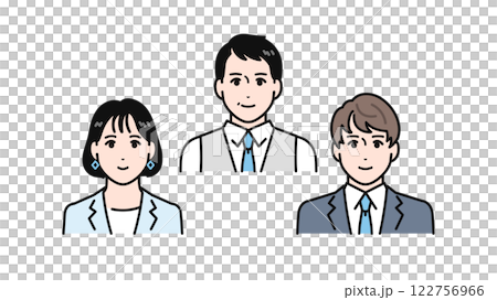 上司と部下のシンプルなベクターイラストセット 122756966