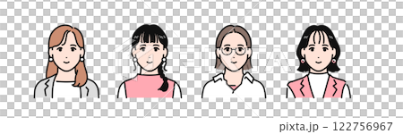 Working women simple vector illustration set 122756967