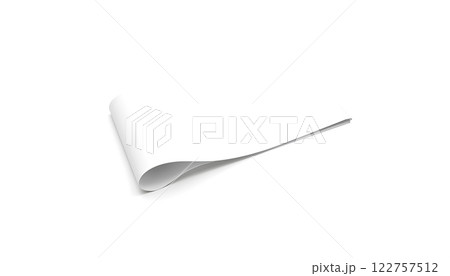 Blank white folded fabric mock up, side view. 122757512