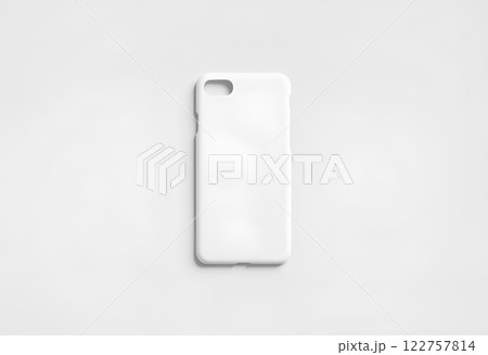 Blank transparent matt phone case mockup, isolated, top view. 122757814