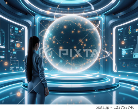 量子技術のイメージ　AI生成画像 122758746