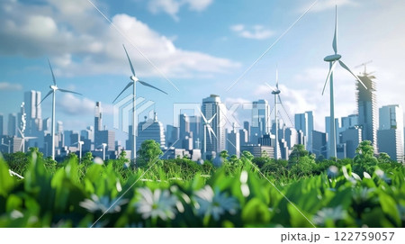 A Sustainable Urban Landscape with Wind Turbines and Greenery to boost ecological balance and livability A Sustainable Urban Landscape with Wind Turbines and Greenery to boost ecological balance and livability 122759057