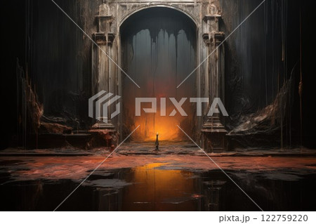 Enigmatic shadow gates, portals to realms...のイラスト素材 [122759220] - PIXTA