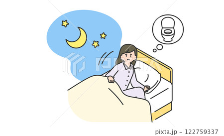 睡眠：夜中にトイレに行きたくなる女性 122759337