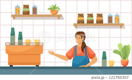 Vector image of a bar with a coffee machine, Vector image of a bar with a coffee machine, 122760307