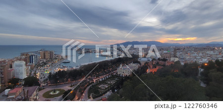 Sunset view of Malaga from Mirador de la Coracha, Spain Sunset view of Malaga from Mirador de la Coracha, Spain 122760346