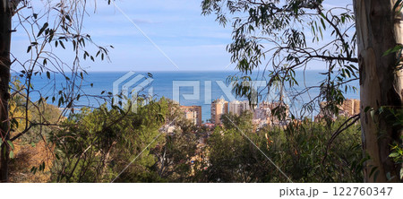 Scenic view from Gibralfaro park overlooking Malaga Coast, Spain 122760347