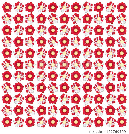 紅白の源平咲花桃の壁紙イラスト 122760569