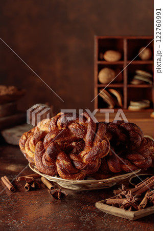 Traditional Scandinavian soft pretzels with cinnamon and sugar. Traditional Scandinavian soft pretzels with cinnamon and sugar. 122760991