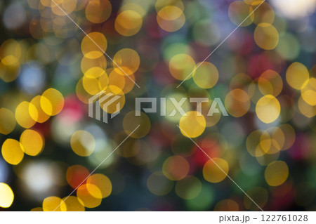 Garland of lights is out of focus. Texture for postcards. Place for advertising. Background for greetings. Garland of lights is out of focus. Texture for postcards. Place for advertising. Background for greetings. 122761028