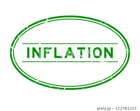 Grunge green inflation word oval rubber seal stamp on white background Grunge green inflation word oval rubber seal stamp on white background 122761237