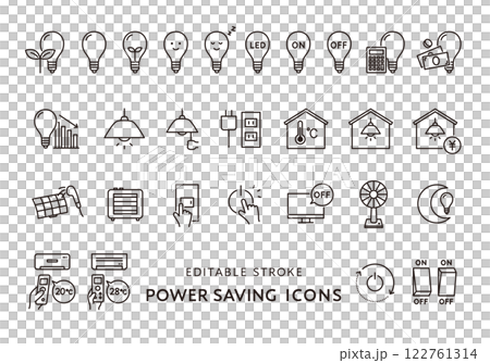 Energy saving icon set (monochrome) 122761314