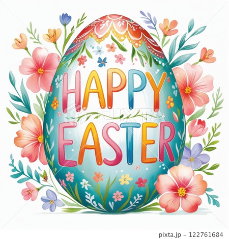 Happy Easter, Banner, Text, Greetings, Easter Eggs 122761684