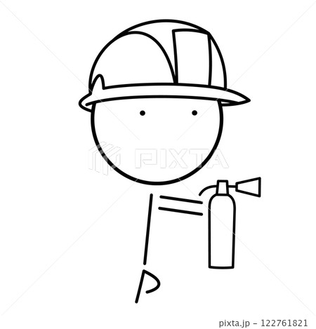 Fireman with a fire extinguisher Fireman with a fire extinguisher 122761821