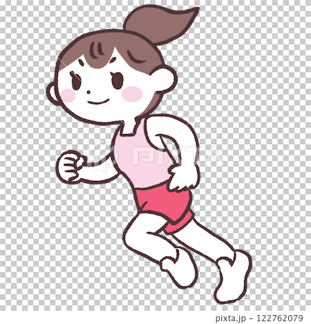 跑步的女人全身插畫 跑步的女人全身插畫 122762079