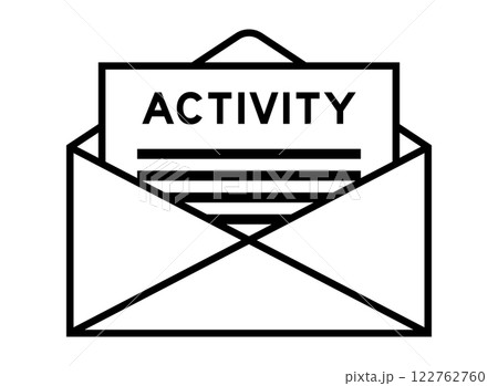 Envelope and letter sign with word activity as the headline 122762760