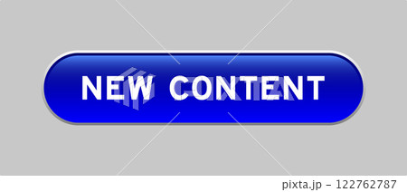 Blue color capsule shape button with word new content on gray background 122762787