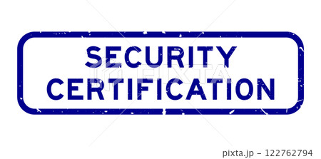 Grunge blue security certification word square rubber seal stamp on white background Grunge blue security certification word square rubber seal stamp on white background 122762794