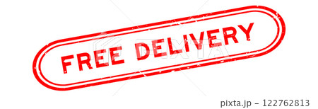 Grunge red free delivery word rubber seal stamp on white background Grunge red free delivery word rubber seal stamp on white background 122762813