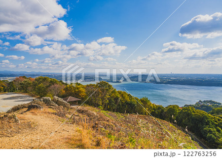 浜松市の奥浜名湖展望公園から見た風景(静岡県) 浜松市の奥浜名湖展望公園から見た風景(静岡県) 122763256