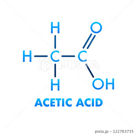 Acetic Acid Molecular Structure with Blue Gradient Acetic Acid Molecular Structure with Blue Gradient 122763735