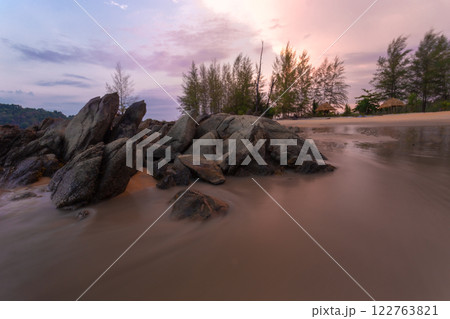 The beauty and tranquility on the beach of Koh Phra Thong, the largest island in Phang Nga Province, Kura Buri District The beauty and tranquility on the beach of Koh Phra Thong, the largest island in Phang Nga Province, Kura Buri District 122763821