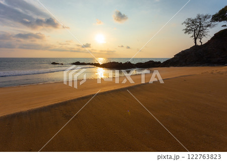 The beauty and tranquility on the beach of Koh Phra Thong, the largest island in Phang Nga Province, Kura Buri District The beauty and tranquility on the beach of Koh Phra Thong, the largest island in Phang Nga Province, Kura Buri District 122763823